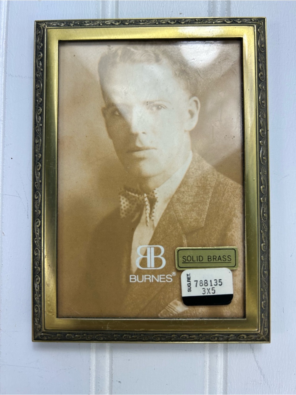 Burnes Solid Brass 3x5 Photo Frame Gold Tone Gallery Wall Cottagecore
